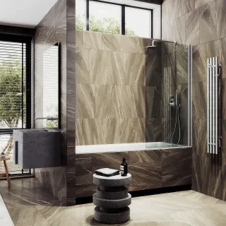 Шторка на ванну MaybahGlass MGV-597-5 50см хром матовый